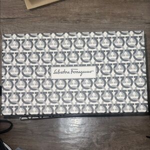 Salvatore Ferragamo Gray and White Patterned Box